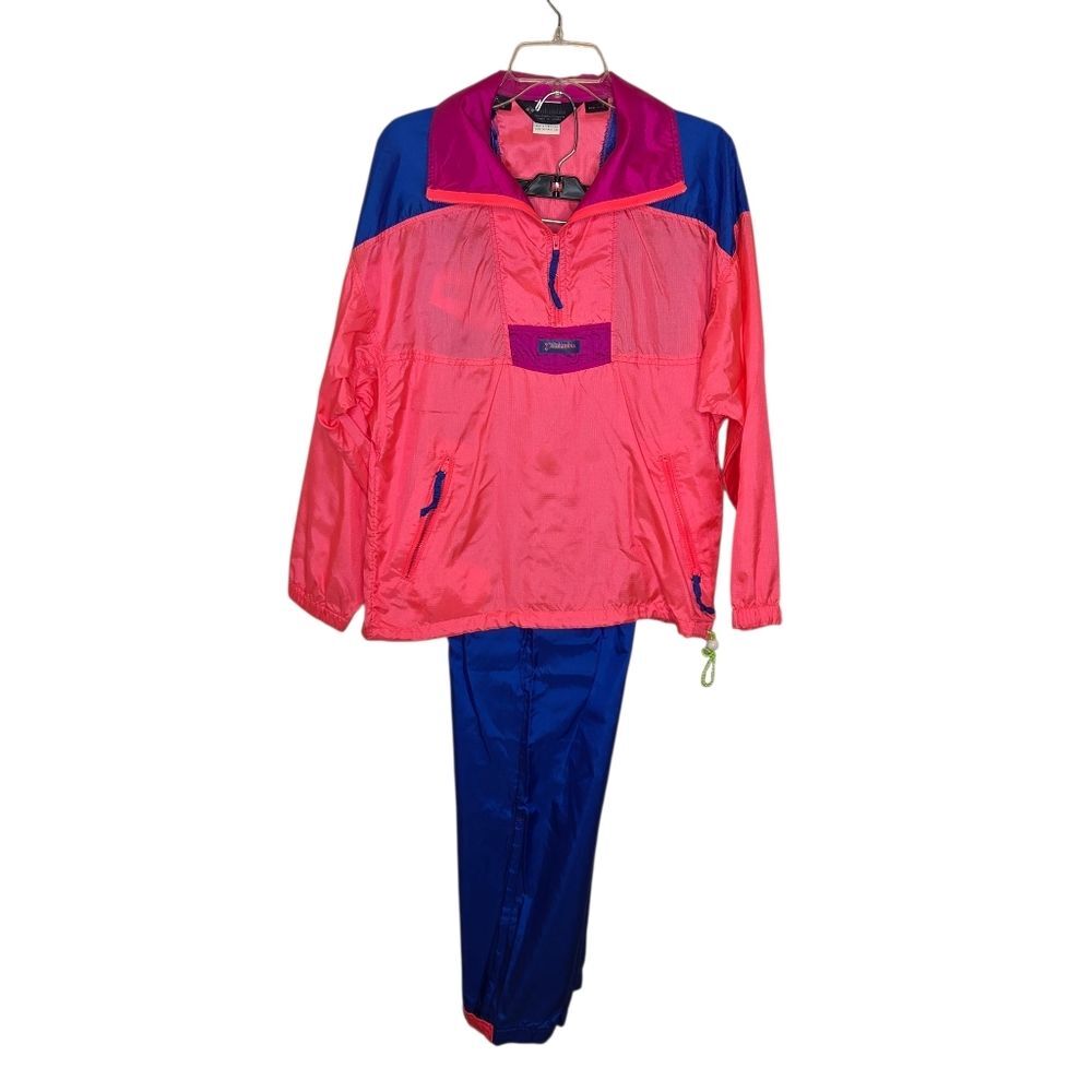 Columbia Vintage 80s 90s Nylon Colorblock Windbreaker Track Suit Size Medium